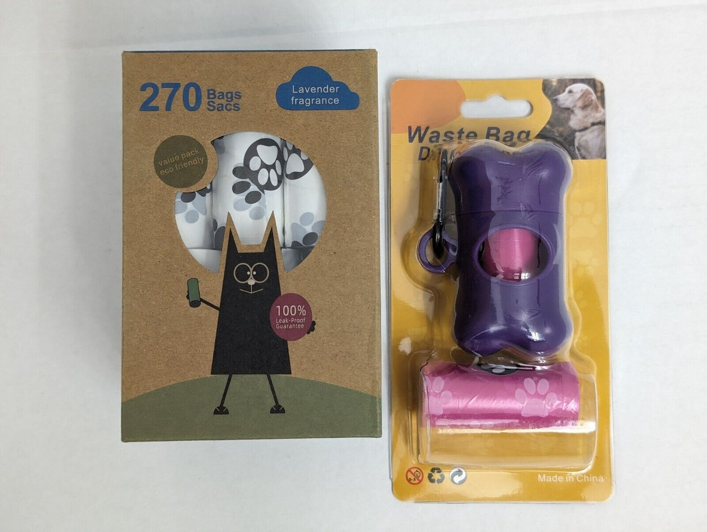 300-570ct Scented White Bags + Dispenser, 20-38 Rolls of Doggie Poop Waste Bags