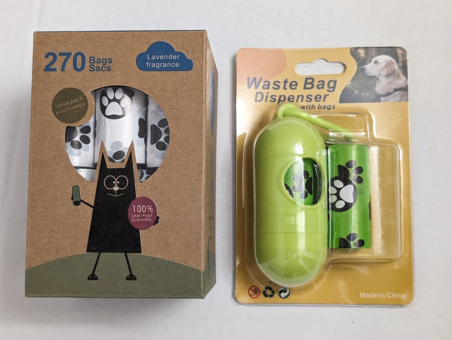 300-570ct Scented White Bags + Dispenser, 20-38 Rolls of Doggie Poop Waste Bags