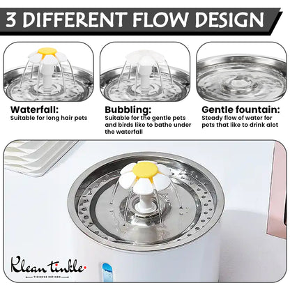 2.4L Cat Pet Water Fountain Automatic LED Drinking Fountain Bowl with 5 Filters