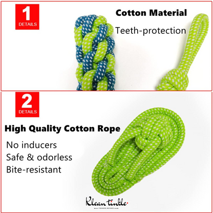 Set of 5 Tug Rope Chew Toys for Dogs - Bite Resistant Cotton Ropes for Aggressive Chewers