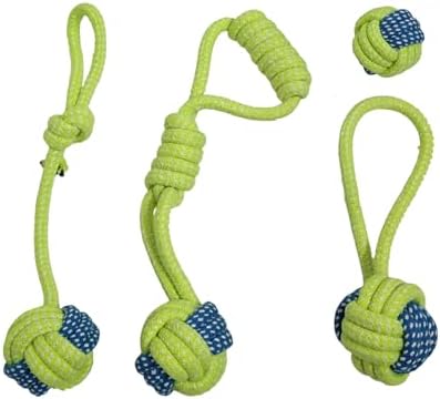 Set of 4 Tug Rope Chew Toys for Dogs - Bite Resistant Cotton Ropes for Aggressive Chewers