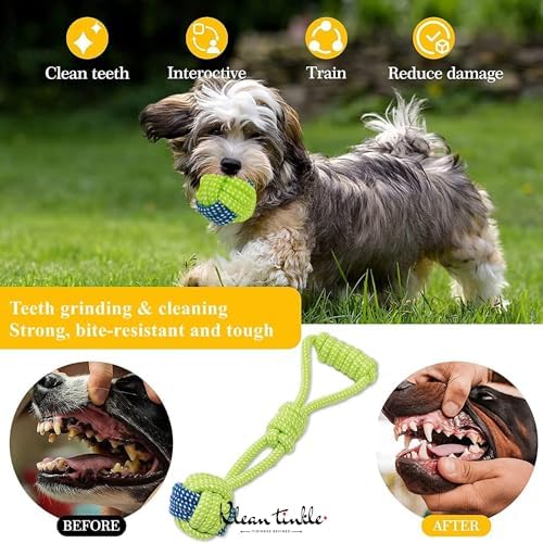 Set of 4 Tug Rope Chew Toys for Dogs - Bite Resistant Cotton Ropes for Aggressive Chewers