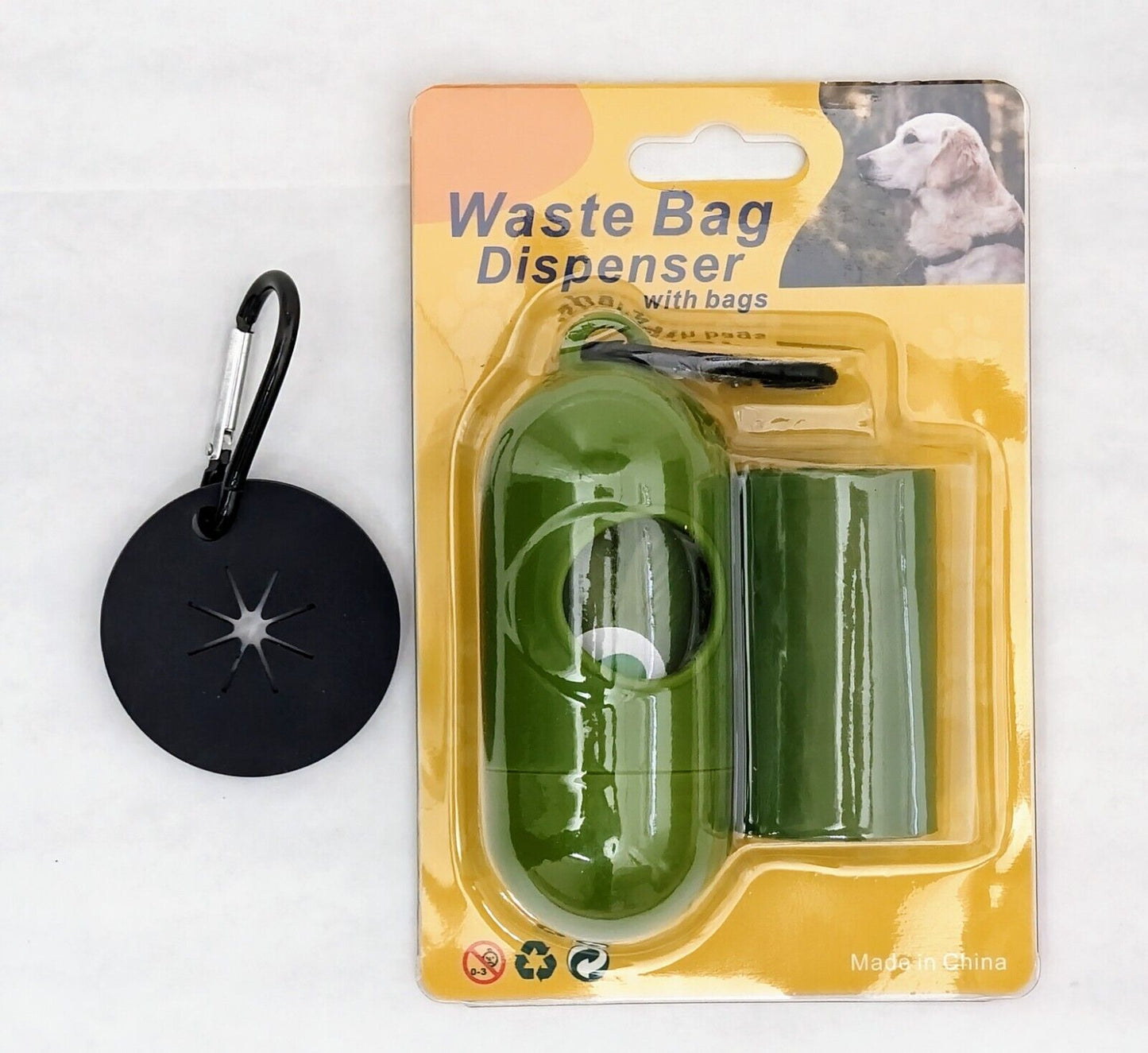 Compostable Dog Waste Bag Dispenser w/ 2 Compostable Poop Bag Rolls + Bag Holder