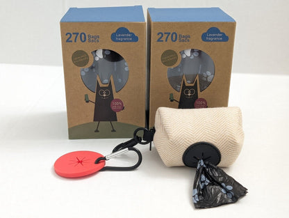 300-570ct Scented black Bags +Dispenser 19 or 37 Rolls of Doggie Poop Waste Bags