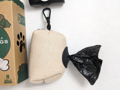 Chic Tweed Dispenser with 135 Scented Black Biodegradable Dog Poop Bags 9 Rolls