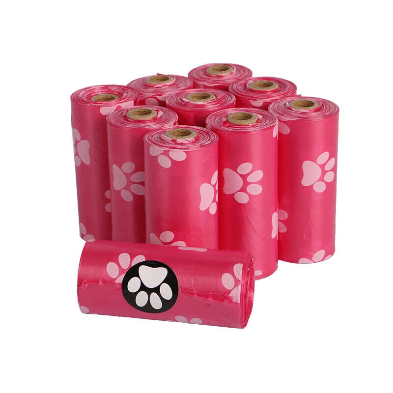 300-570ct Scented Pink Bags + Dispenser 19 or 37 Rolls of Doggie Poop Waste Bags