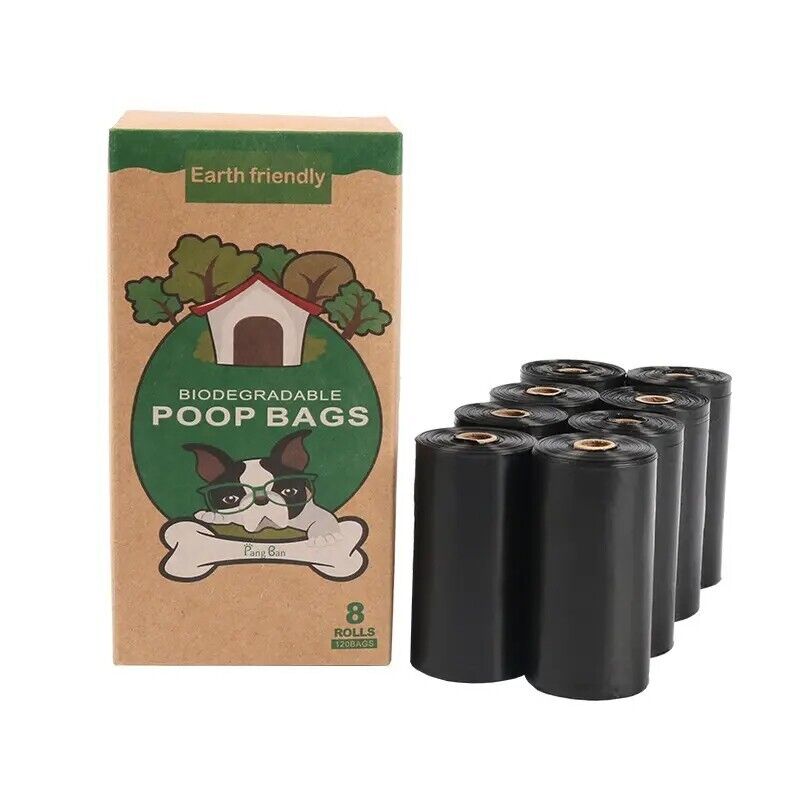 Chic Tweed Dispenser with 135 Scented Black Biodegradable Dog Poop Bags 9 Rolls