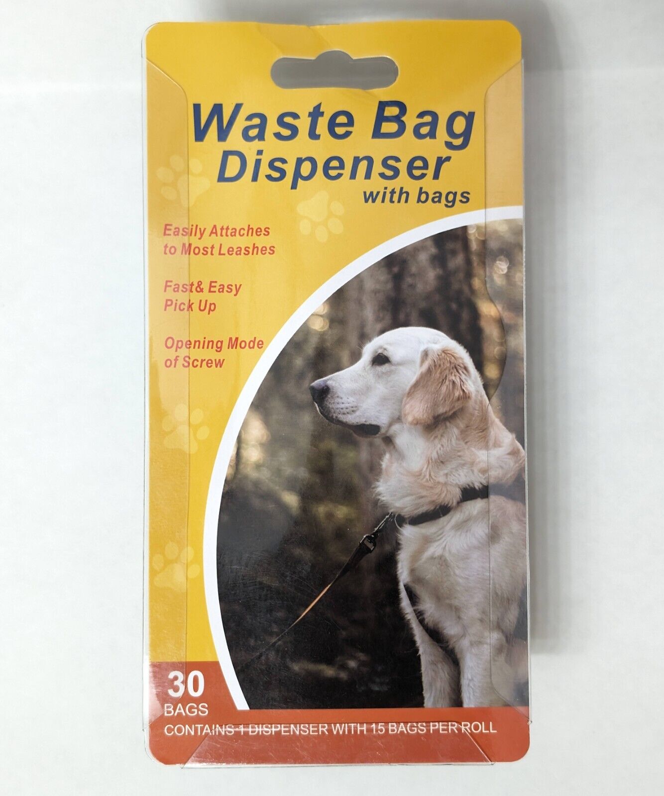 Compostable Dog Waste Bag Dispenser w/ 2 Compostable Poop Bag Rolls + Bag Holder