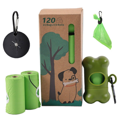 120 Scented Biodegradable Dog Poop Bags 8 rolls with Dispenser and Bag Holder