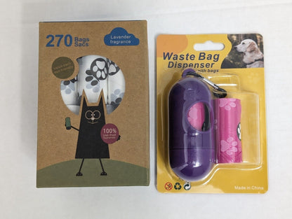 300-570ct Scented White Bags + Dispenser,  20-38 Rolls of Doggie Poop Waste Bags