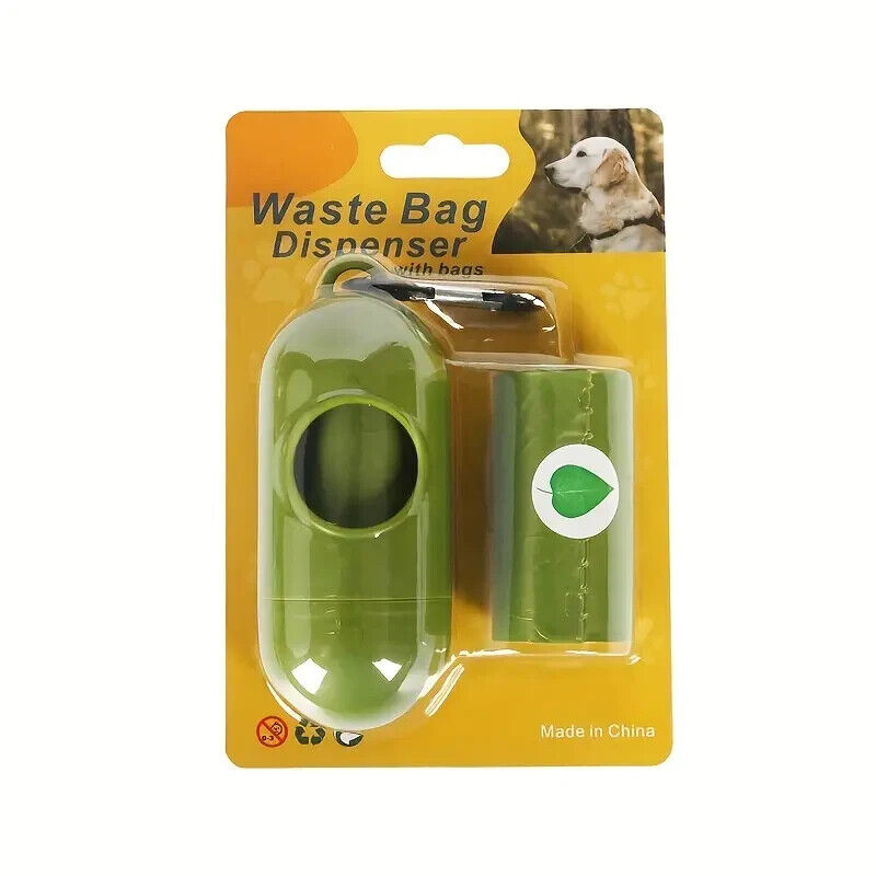 Compostable Dog Waste Bag Dispenser w/ 2 Compostable Poop Bag Rolls + Bag Holder