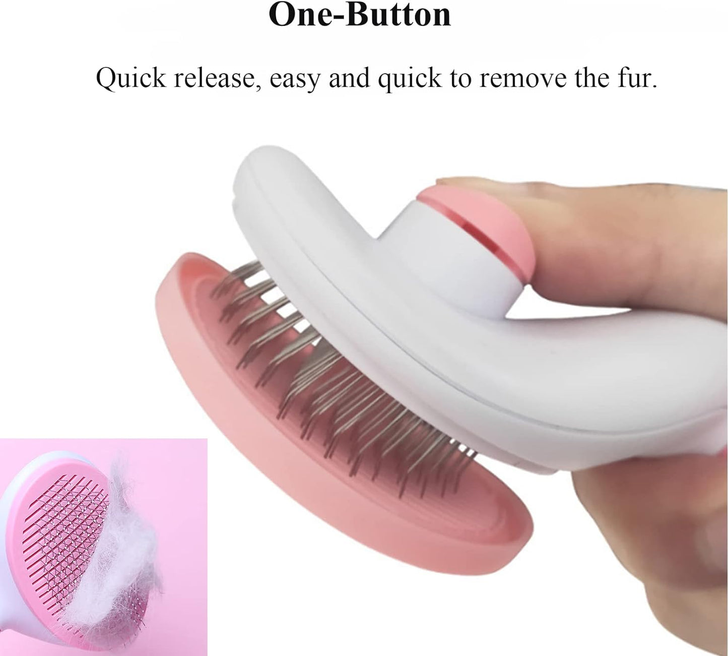 Self-Cleaning Pet Grooming Brush for Dogs & Cats - Deshedding Tool for Short & Long Hair ( Pink )