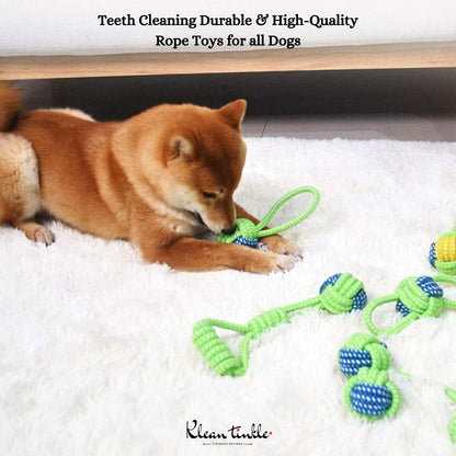 Set of 6 Tug Rope Chew Toys for Dogs - Bite Resistant Cotton Ropes for Aggressive Chewers