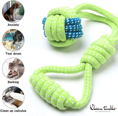 Set of 8 Tug Rope Chew Toys for Dogs - Bite Resistant Cotton Ropes for Aggressive Chewers