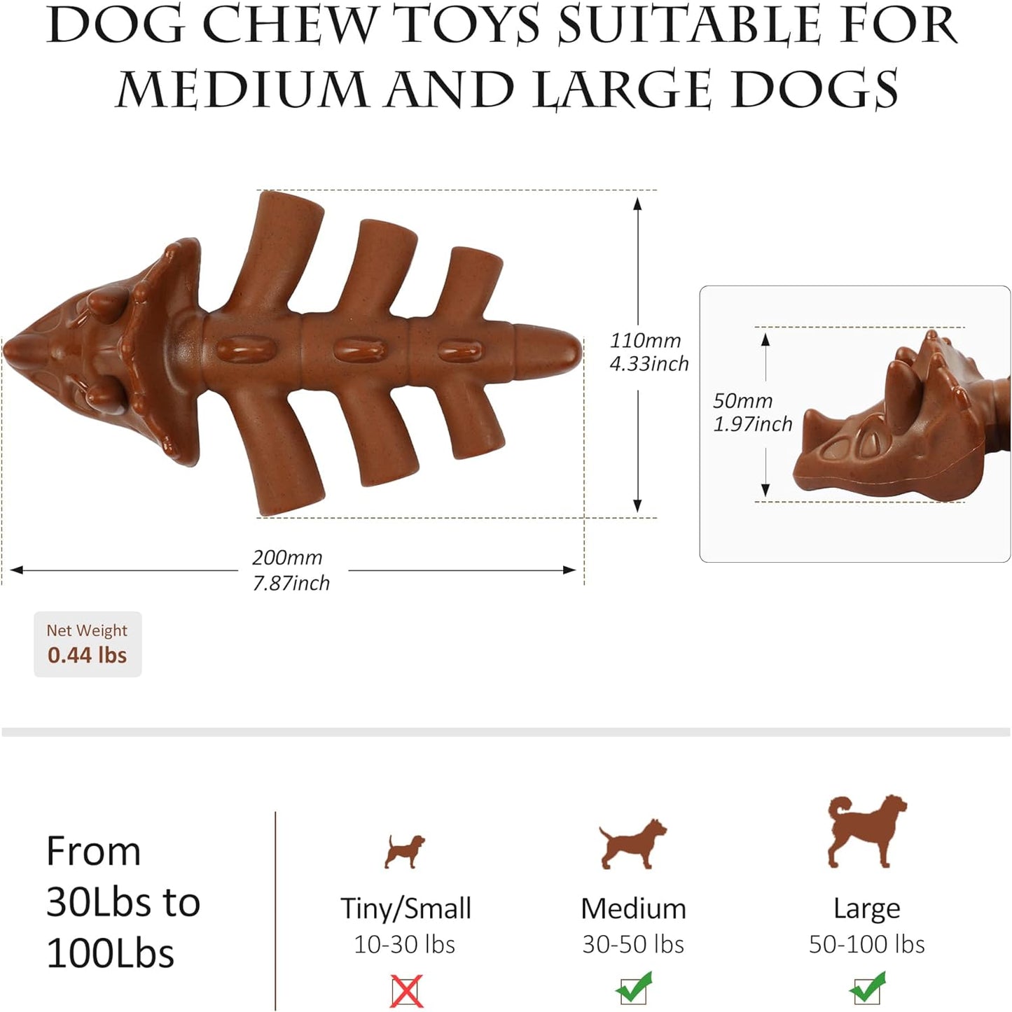 Dinosaur Shaped Durable Dog Chew Toy for Aggressive Chewers, Made with Food-Grade Nylon Beef Flavored