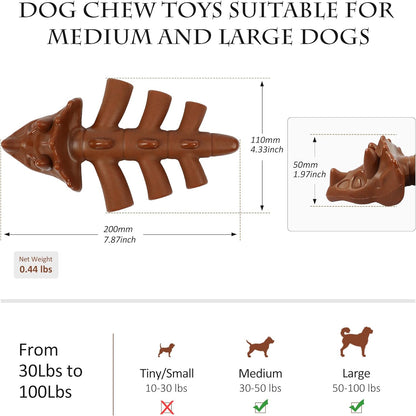 Dinosaur Shaped Durable Dog Chew Toy for Aggressive Chewers, Made with Food-Grade Nylon Beef Flavored