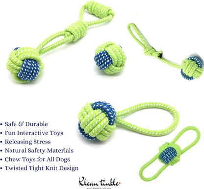 Set of 5 Tug Rope Chew Toys for Dogs - Bite Resistant Cotton Ropes for Aggressive Chewers