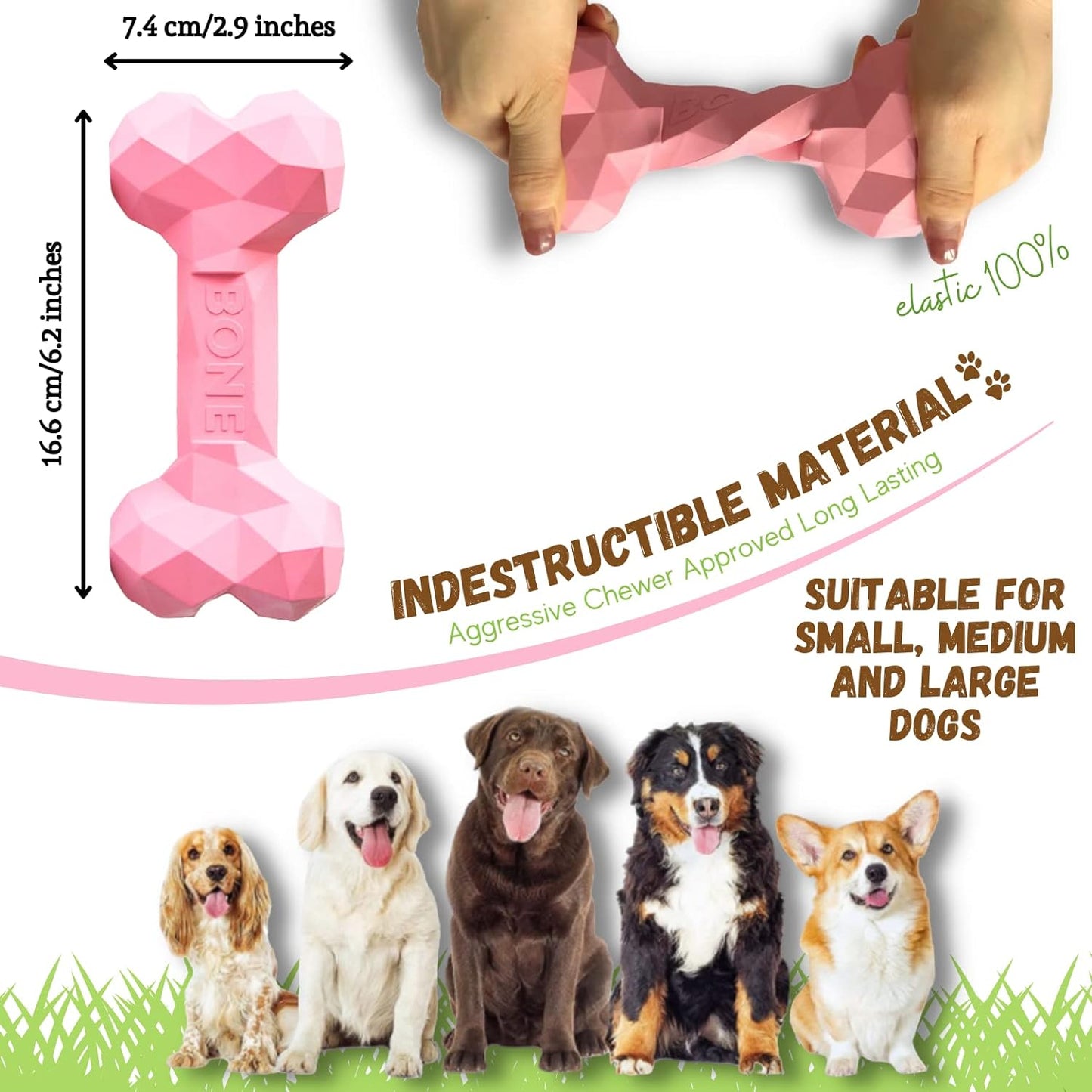 Many Options Available: High Quality Natural Rubber Dog Chew Toys - Durable & Snack Fillable Dog Bones