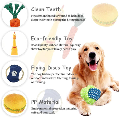 Set of 10 Tug Rope Chew Toys for Dogs - Bite Resistant Cotton Ropes for Aggressive Chewers