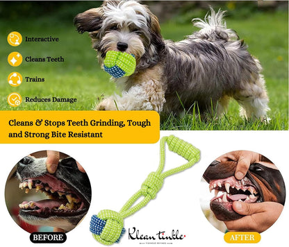 Set of 4 Tug Rope Chew Toys for Dogs - Bite Resistant Cotton Ropes for Aggressive Chewers