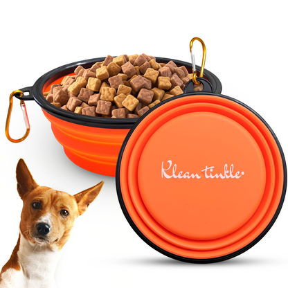 Chic Portable Travel Collapsible Foldable Pet Dog Bowl for Food & Water Dish Different Colors To Choose From