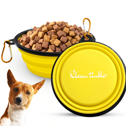 Chic Portable Travel Collapsible Foldable Pet Dog Bowl for Food & Water Dish Different Colors To Choose From