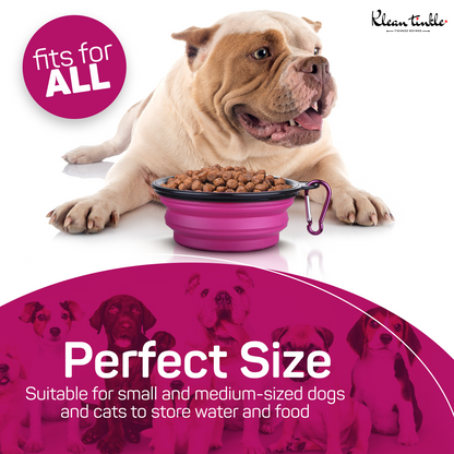 Chic Portable Travel Collapsible Foldable Pet Dog Bowl for Food & Water Dish Different Colors To Choose From