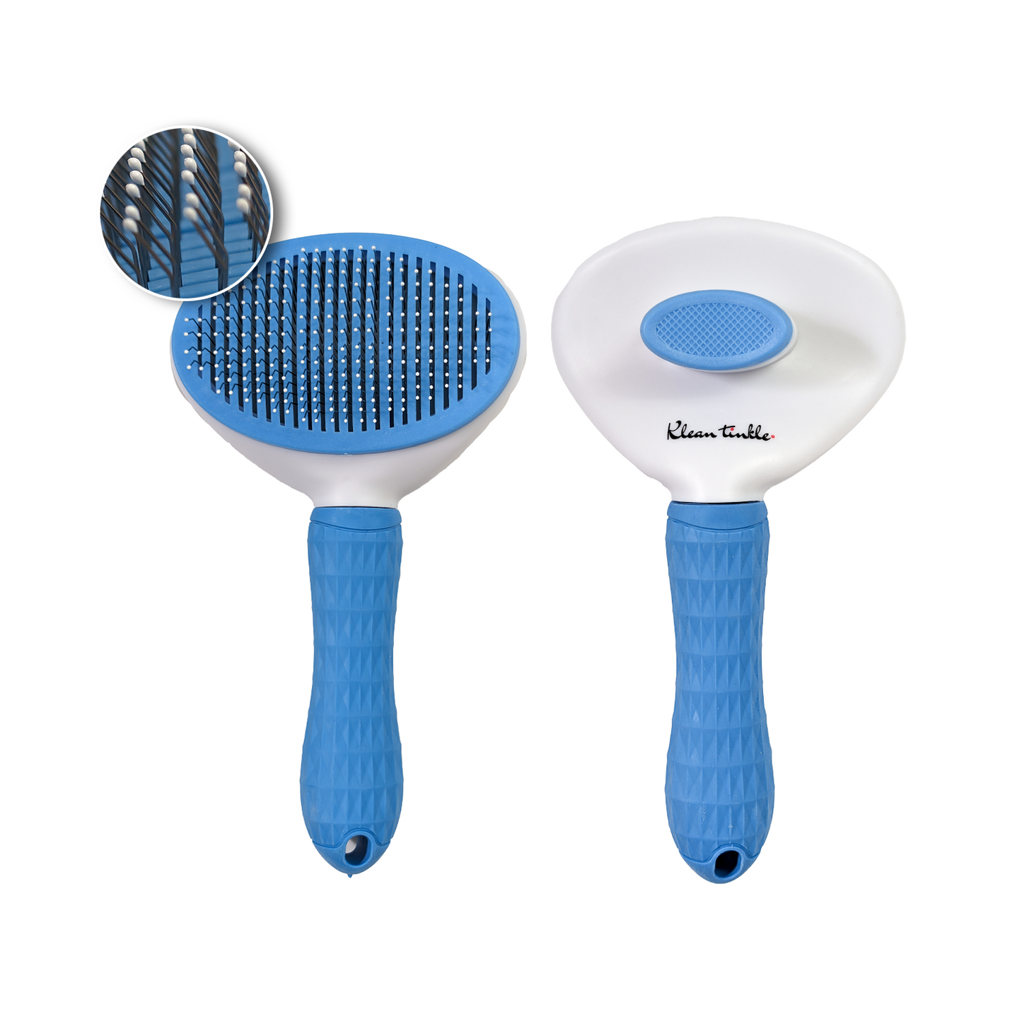 Self-Cleaning Pet Grooming Brush for Dogs & Cats - Deshedding Tool for Short & Long Hair ( Blue )