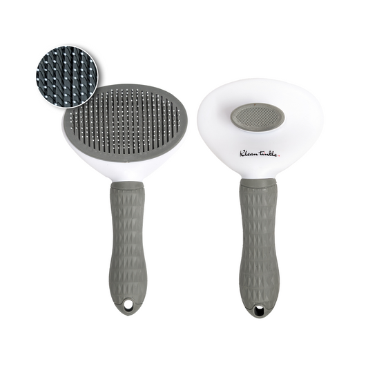 Self-Cleaning Pet Grooming Brush for Dogs & Cats - Deshedding Tool for Short & Long Hair ( Gray )