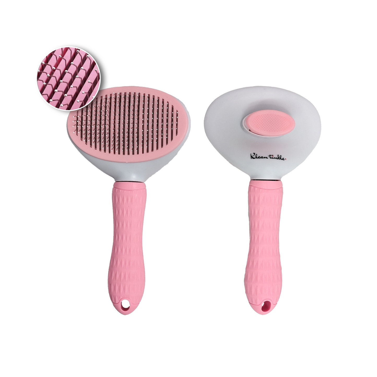 Self-Cleaning Pet Grooming Brush for Dogs & Cats - Deshedding Tool for Short & Long Hair ( Pink )