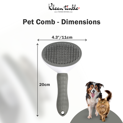 Self-Cleaning Pet Grooming Brush for Dogs & Cats - Deshedding Tool for Short & Long Hair ( Gray )