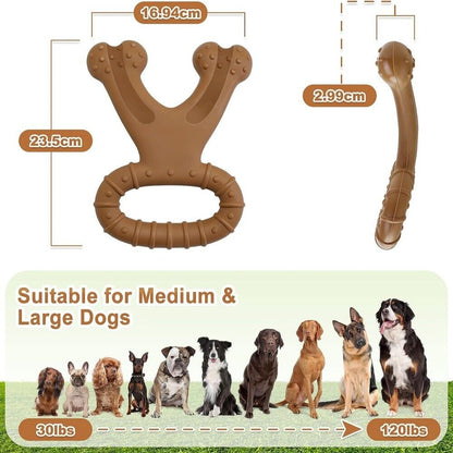 Handled Shaped Wishbone Dog Toy for Aggressive Chewers Long Lasting Chew Toy