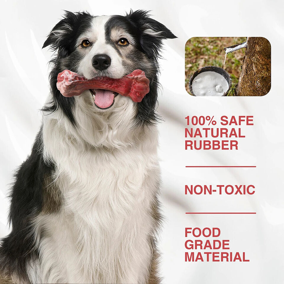 3 Sizes Available: High-Quality Natural Rubber Dog Chew Toys for Aggressive Chewers