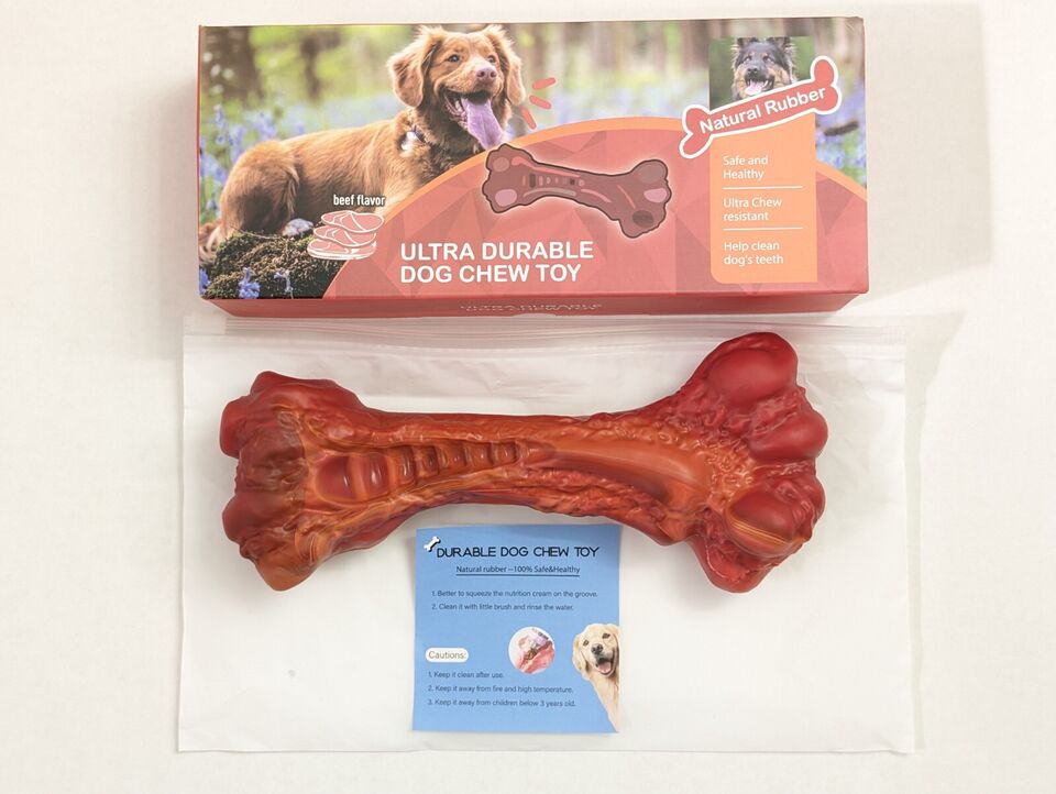 3 Sizes Available: High-Quality Natural Rubber Dog Chew Toys for Aggressive Chewers